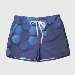 Шорты женские Шестиугольники, цвет: 3D-принт