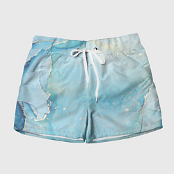 Шорты женские Голубая Акварель, цвет: 3D-принт