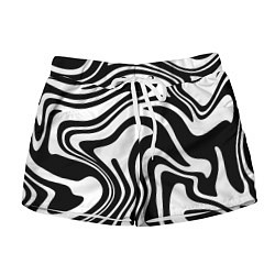 Женские шорты Черно-белые полосы Black and white stripes