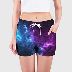 Шорты женские NEON GALAXY НЕОНОВЫЙ КОСМОС, цвет: 3D-принт — фото 2