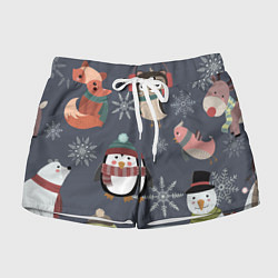 Женские шорты НОВОГОДНИЙ ПАТТЕРН ЖИВОТНЫЕ