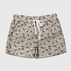 Шорты женские Щенки Бульдога, цвет: 3D-принт