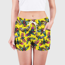 Шорты женские Бабочка Мёртвая голова!, цвет: 3D-принт — фото 2