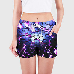 Шорты женские Соты - 3d, цвет: 3D-принт — фото 2