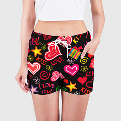Шорты женские Я ЛЮБЛЮ ТЕБЯ РОДНАЯ!, цвет: 3D-принт — фото 2
