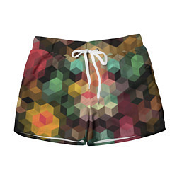 Женские шорты Разноцветный геометрический узор 3D