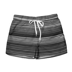 Шорты женские Black and white thin stripes Тонкие полосы, цвет: 3D-принт