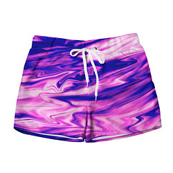 Шорты женские Розово-фиолетовый мраморный узор, цвет: 3D-принт