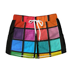 Женские шорты Абстрактный набор красок-паттернов
