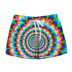 Шорты женские Радужная оптическая иллюзия, цвет: 3D-принт