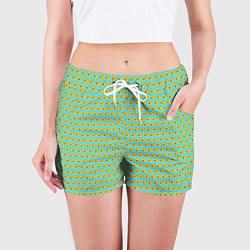 Шорты женские Ути ути-пути Голубой, цвет: 3D-принт — фото 2