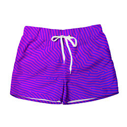 Шорты женские Фиолетовые линии, цвет: 3D-принт