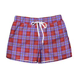Женские шорты Ткань Шотландка красно-синяя