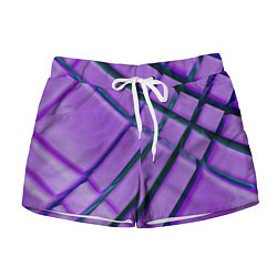 Женские шорты Фиолетовый фон и тёмные линии