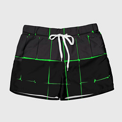 Шорты женские Абстрактные лучи лазерные, цвет: 3D-принт