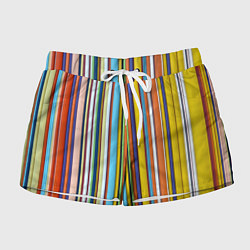 Шорты женские Абстрактное множество разноцветных листов, цвет: 3D-принт