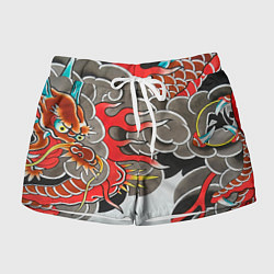 Женские шорты Иредзуми: дракон в дыму
