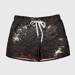 Женские шорты Черно-красные объемные плиты