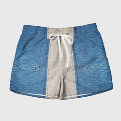 Женские шорты Кожа синяя белая