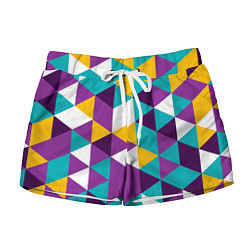 Женские шорты Разноцветный ромбический паттерн