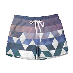 Женские шорты Абстрактные разноцветные треугольники в паттерне