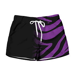 Женские шорты Фиолетовый с черными полосками зебры