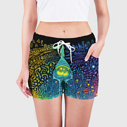Шорты женские Психоделика разноцветная - нейронная сеть, цвет: 3D-принт — фото 2