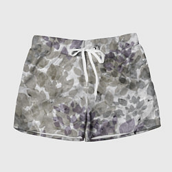 Шорты женские Листья серо-зеленый, цвет: 3D-принт