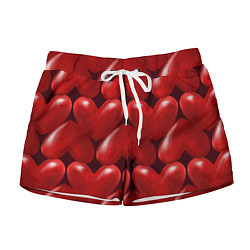 Шорты женские Red hearts, цвет: 3D-принт