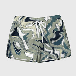 Женские шорты Абстракция оливковый