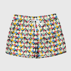 Шорты женские Абстракция из цветных кубиков, цвет: 3D-принт