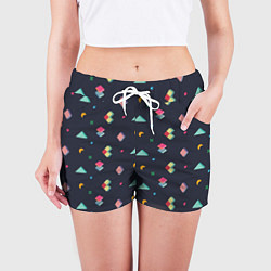 Шорты женские Фигурки и ночь, цвет: 3D-принт — фото 2