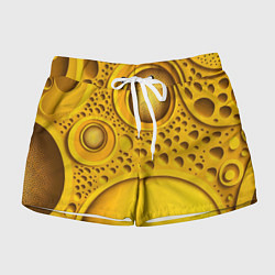 Шорты женские Желтая объемная текстура, цвет: 3D-принт