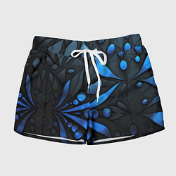 Шорты женские Black blue elements, цвет: 3D-принт