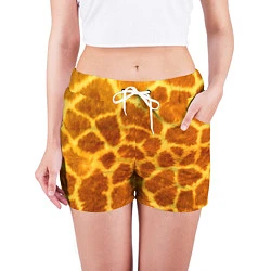 Шорты женские Шкура жирафа - текстура, цвет: 3D-принт — фото 2