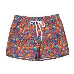 Женские шорты Разноцветные пузырики узор