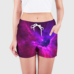 Шорты женские Бескрайнее космическое пространство - галактика, цвет: 3D-принт — фото 2