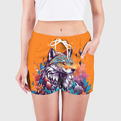 Шорты женские Рыжая лисичка - тотемное животное, цвет: 3D-принт — фото 2