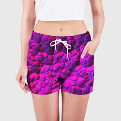Шорты женские Объемная розовая текстура, цвет: 3D-принт — фото 2