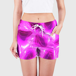 Шорты женские Обтекаемый розовый, цвет: 3D-принт — фото 2