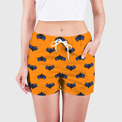Шорты женские Летучие мыши - паттерн оранжевый, цвет: 3D-принт — фото 2