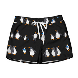 Женские шорты Веселая семья пингвинов