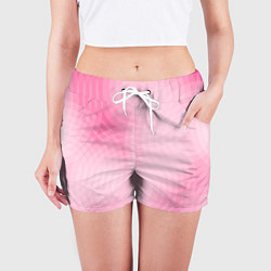 Шорты женские Абстракция с розовыми кругами, цвет: 3D-принт — фото 2
