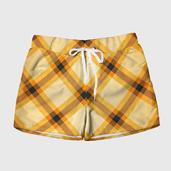 Женские шорты Желтая шотландская клетка