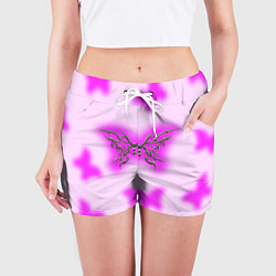 Шорты женские Y2K purple butterfly, цвет: 3D-принт — фото 2