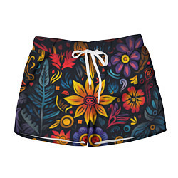 Женские шорты Растительный узор в латино-американском стиле