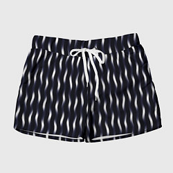 Шорты женские Переливающиеся полосы чёрно-фиолетовый, цвет: 3D-принт