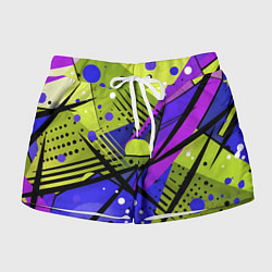 Шорты женские Хаотичная абстракция поп-арт, цвет: 3D-принт