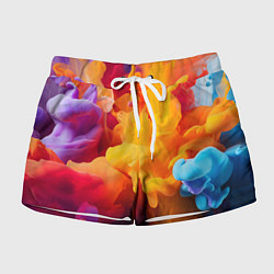 Шорты женские Цветной дым, цвет: 3D-принт