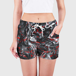 Шорты женские Красные узоры, цвет: 3D-принт — фото 2